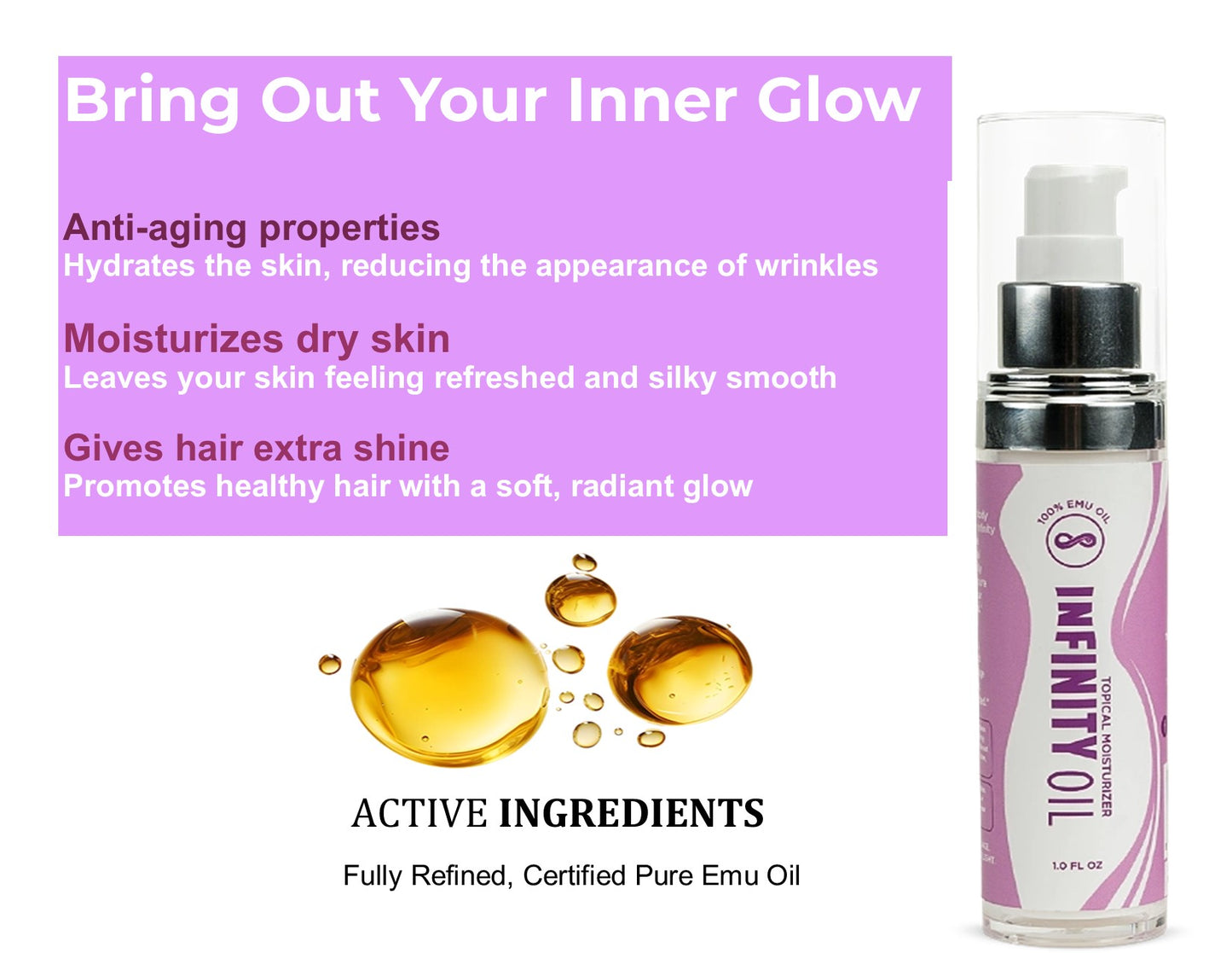 Infinity Oil - Pure Emu Oil - 1 Bottle