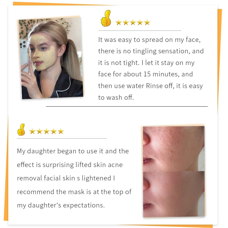 Tumeric Face Brightening Toner Clay Mud Mask with Vitamin C and Aloe