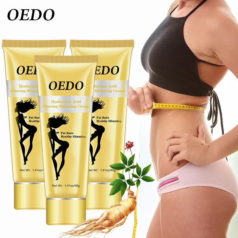 3PCS Hyaluronic Acid Ginseng Slimming Cream Reduce Cellulite Lose Weight Burning Fat Slimming Cream Health Care Burning Creams