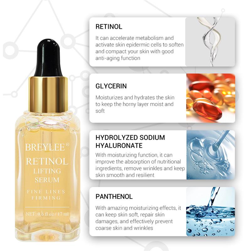 Retinol Lifting Firming Serum Face Collagen Essence Remove Wrinkle Anti Aging Care Fade Fine Lines Repair Tighten Skin