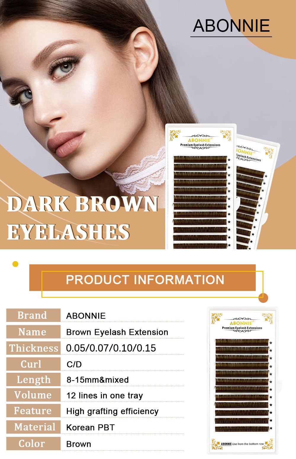 Dark Brown Individual Eyelashes Extension Brown Eyelash Extensions Premium Cashmere Eye Lash Extension