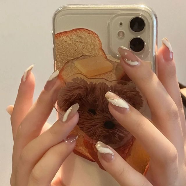 Charming Pink Flame Short Ballet Wearable Fake Nails press on Square Head Full Cover Detachable Finished Fingernails