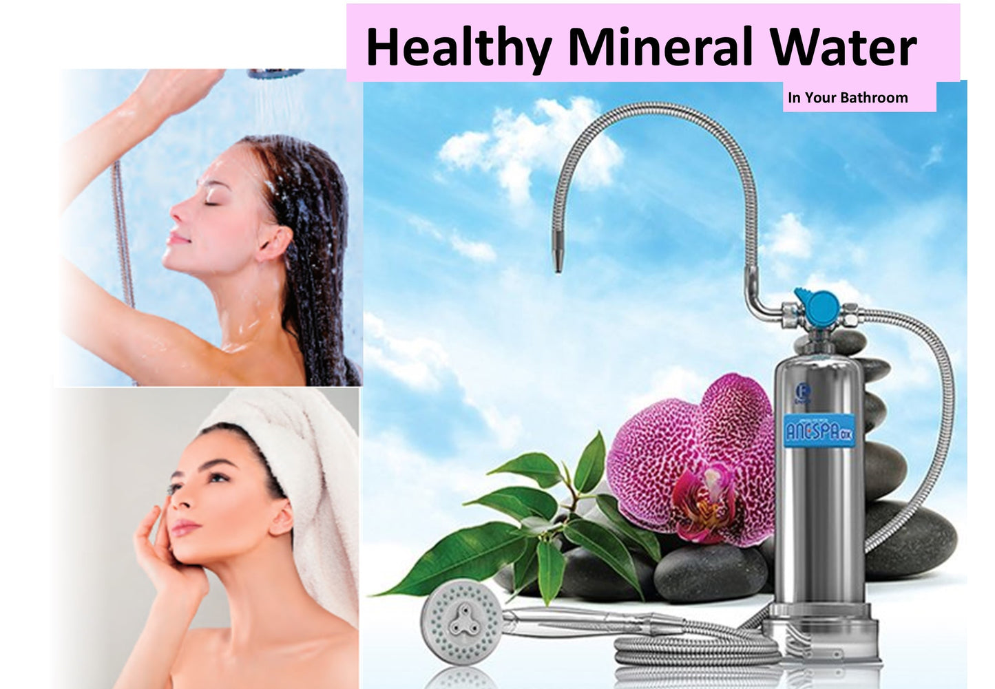 ANESPA Home Spa Mineral Beauty Body Water System For Bathroom or Spa
