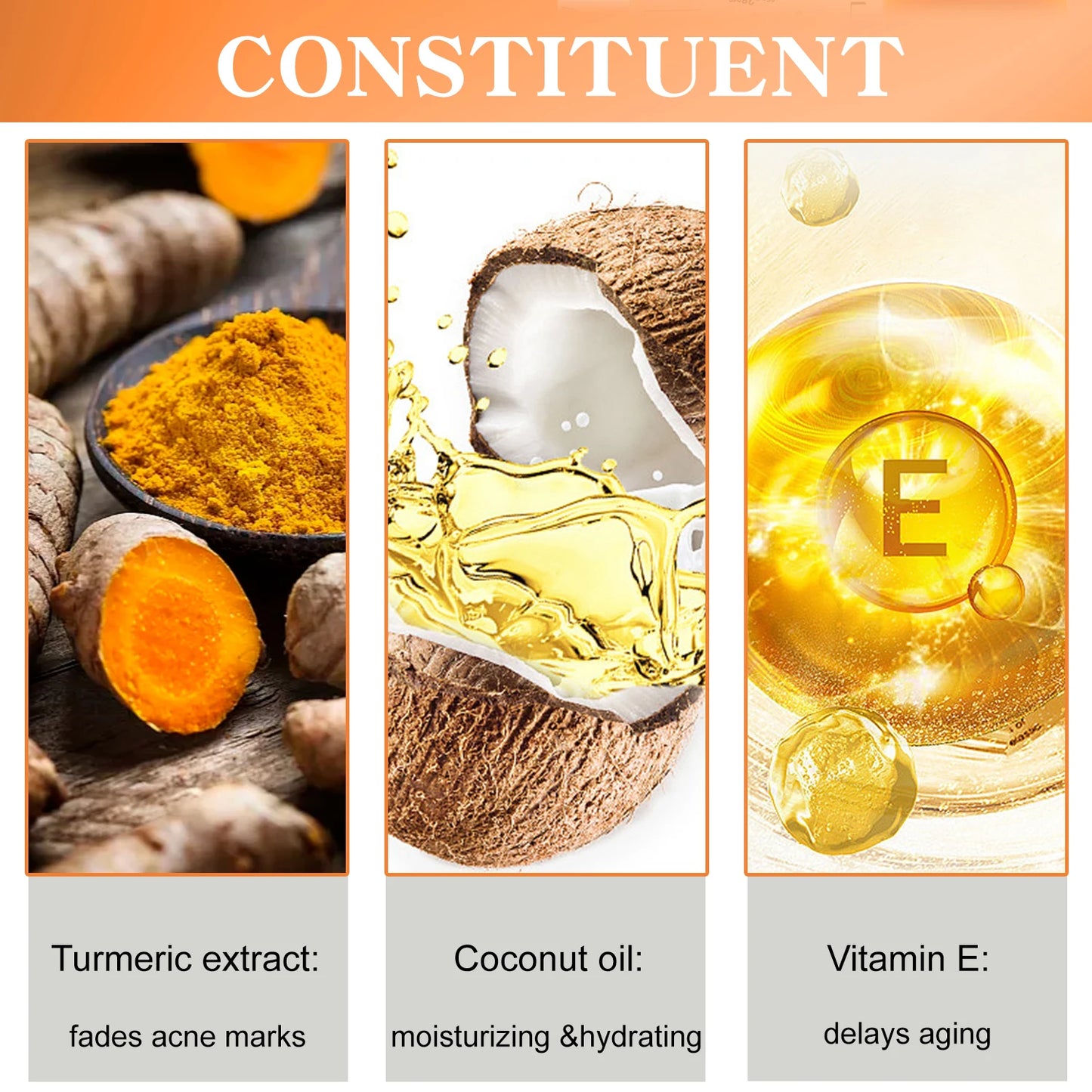 Natural Handmade Removing Acne Tumeric Soap &  Skin Brightening Serum