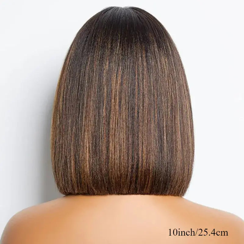 Short Bob Glueless Lace Human Hair Wig 1B / 1B/30 10 inch