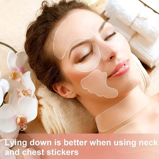 Silicone Skin Care Set  Reusable Facial, Chest & Neck Pads for Smooth Lines