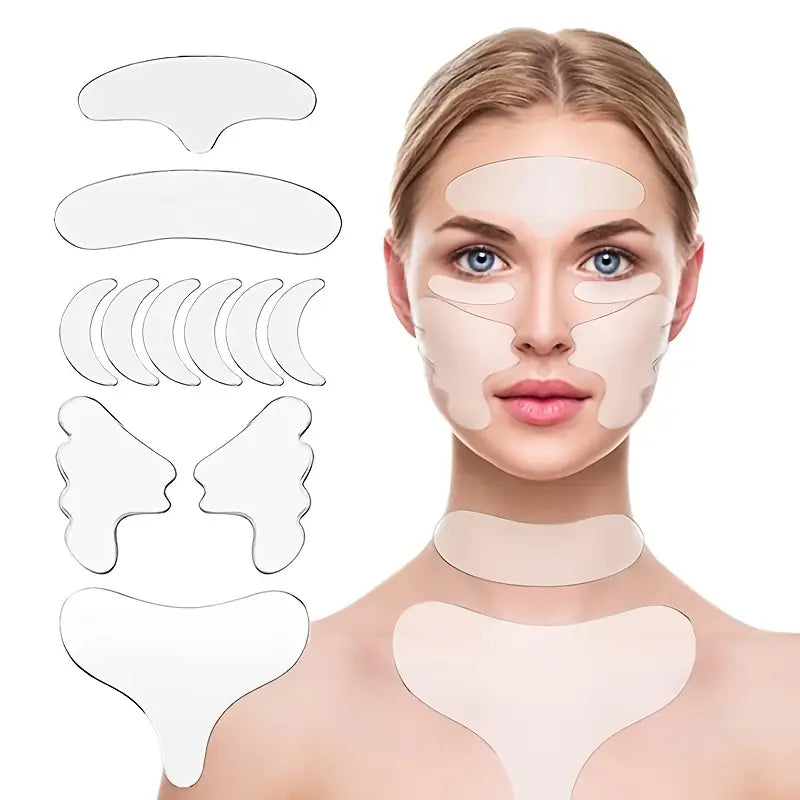 Silicone Face Lift Patch Set for Wrinkles, Laughlines, Neck, Face, Eyes