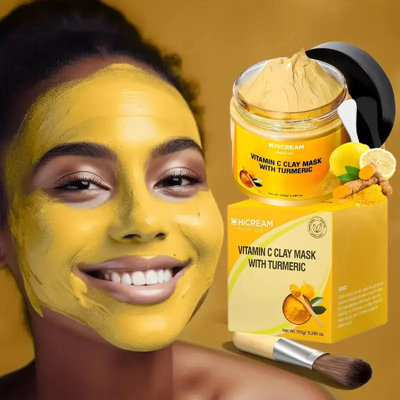 Tumeric Vitamin C Clay Mask for Glowing Smooth Skin - 4 Piece Skin Set