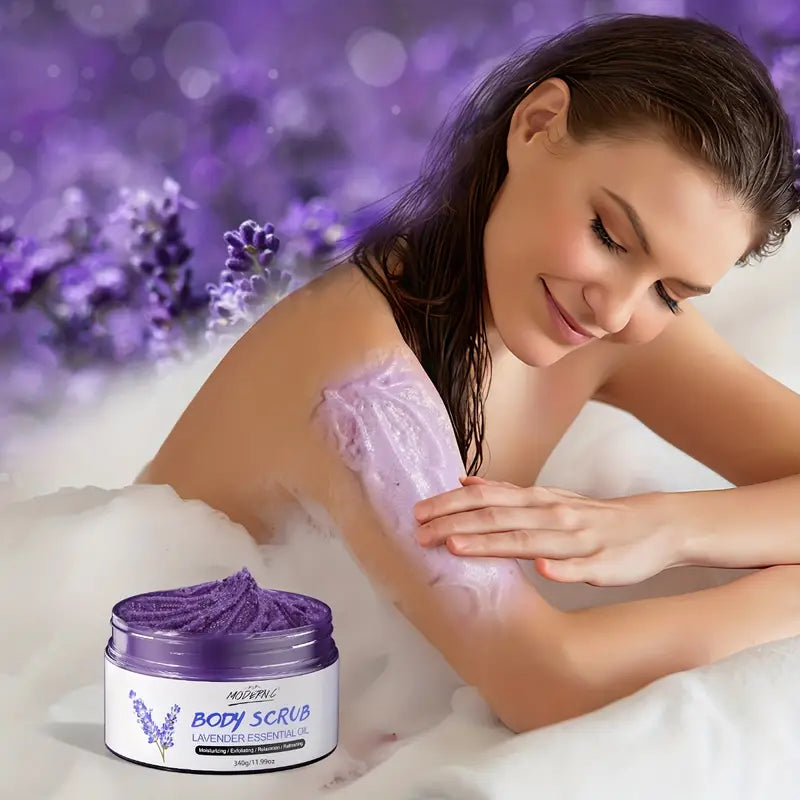Exfoliating Lavender Essential Oil Sea Salt Body Scrub
