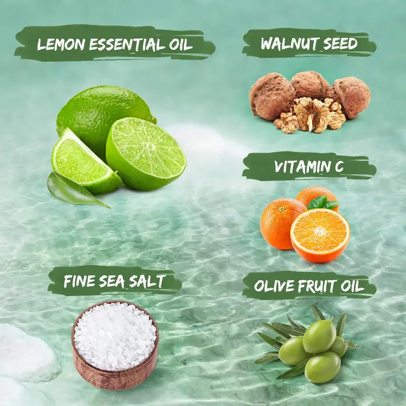 Lemon Body Scrub Natural Organic Dead Sea Salt Exfoliating Scrub