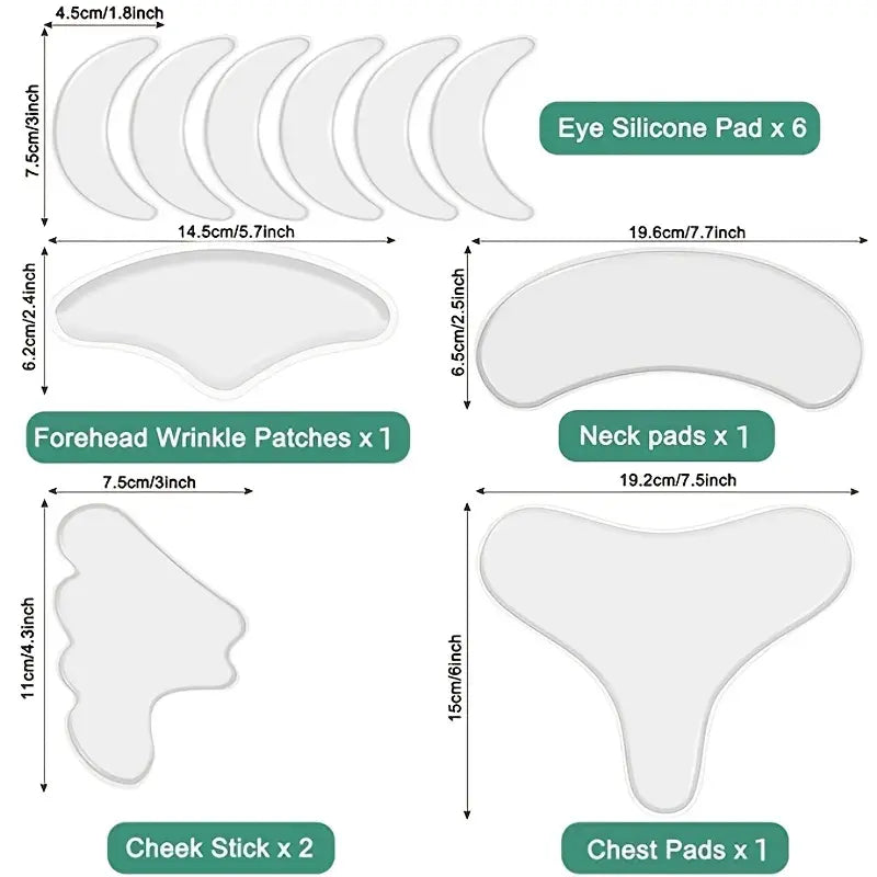 Silicone Face Lift Patch Set for Wrinkles, Laughlines, Neck, Face, Eyes