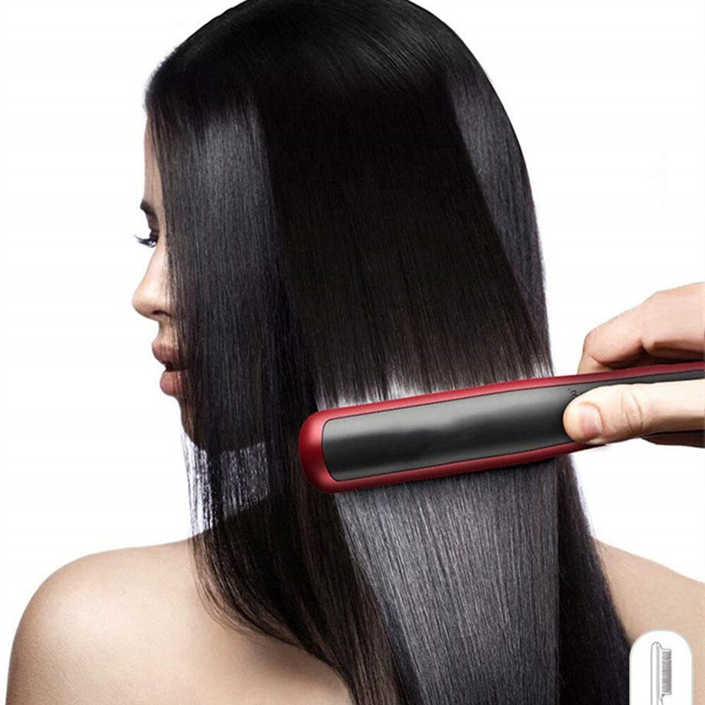 Durable Electric Straight Hair Hot Comb Brush LCD Heated Ceramic Hair Beard Straightening Brush US EU Plug Hair Straightener