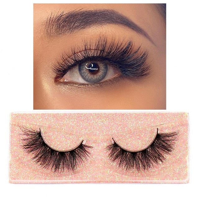3D Mink Lashes Fluffy Soft Wispy Volume Natural long Reusable Eyelashes