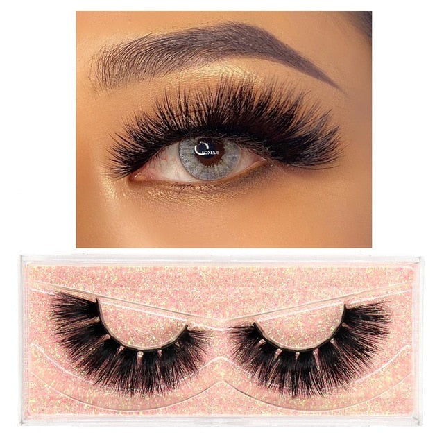 3D Mink Lashes Fluffy Soft Wispy Volume Natural long Reusable Eyelashes