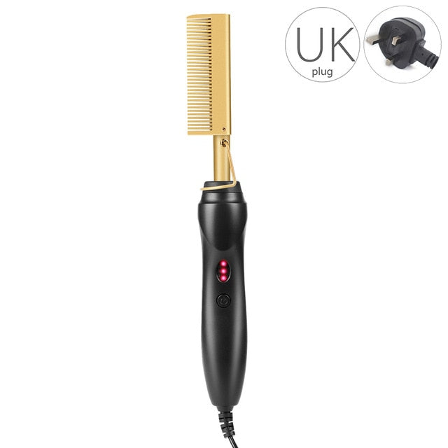 Hair Straightener Hot Comb - Heating Hair Straight Styler Curling Iron
