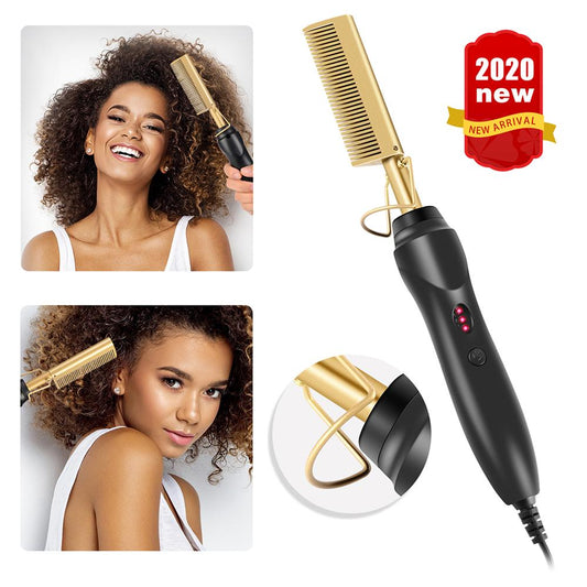Hair Straightener Hot Comb - Heating Hair Straight Styler Curling Iron