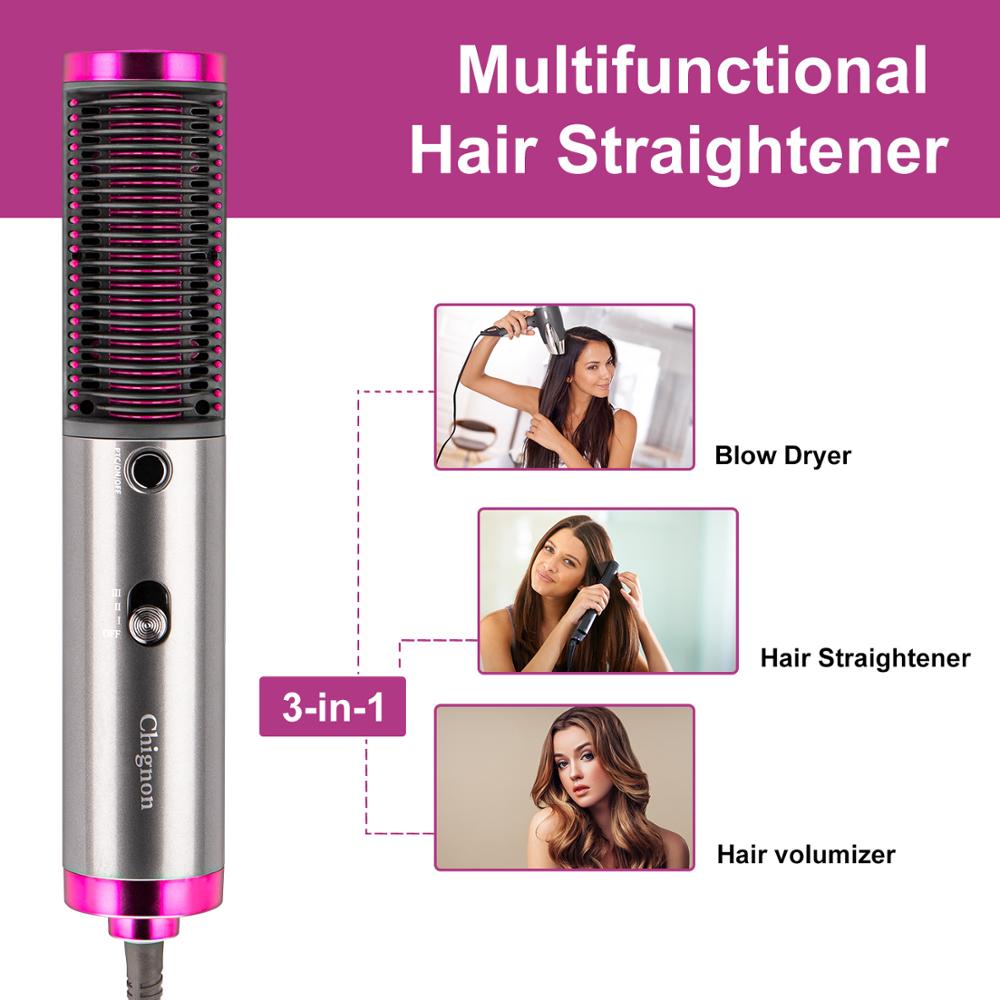 One Step Hair Dryer Brush Hot Air Brush Quick Drying Straight Hair Comb Negative Lons Hair Salon Volumizer Straightener Curler