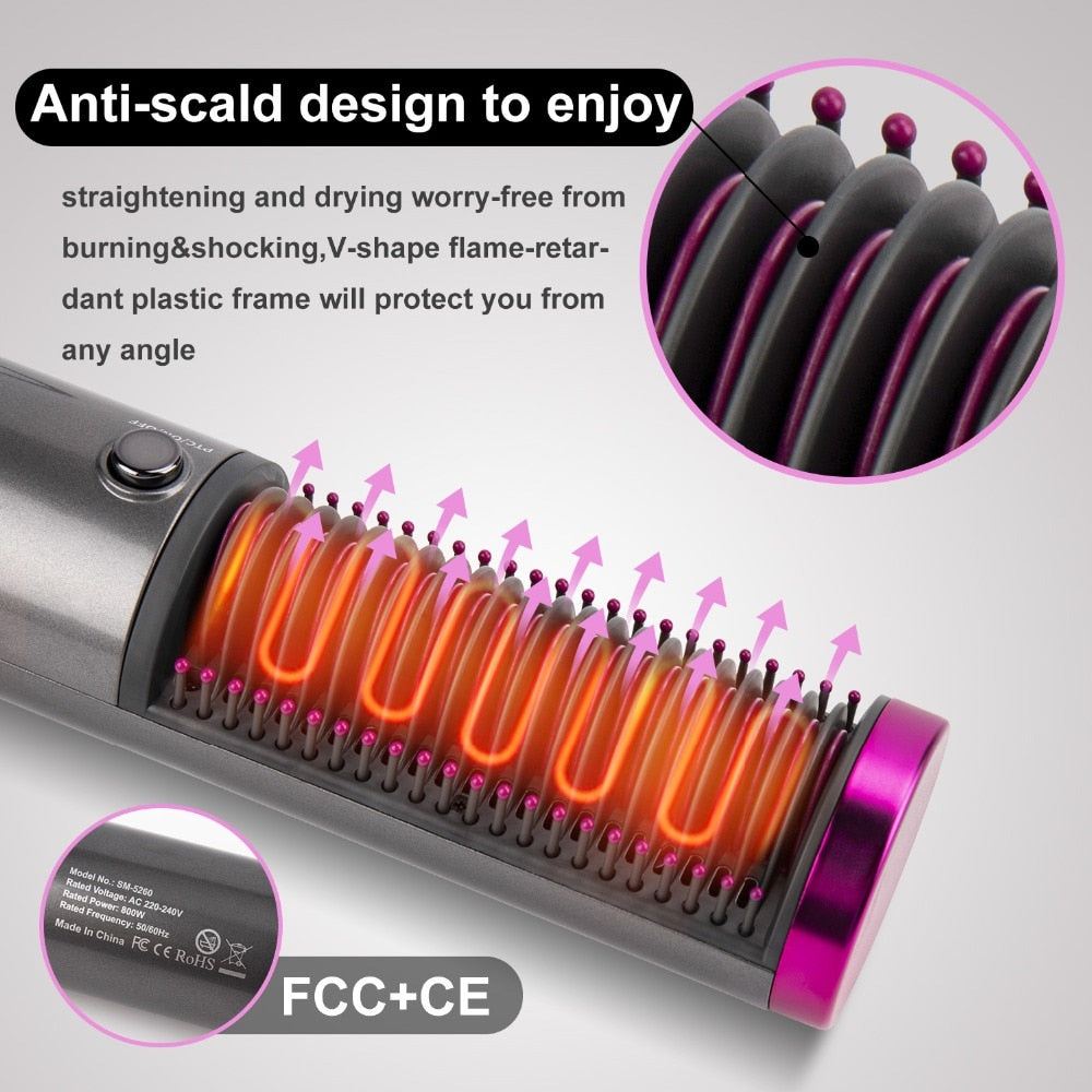 One Step Hair Dryer Brush Hot Air Brush Quick Drying Straight Hair Comb Negative Lons Hair Salon Volumizer Straightener Curler