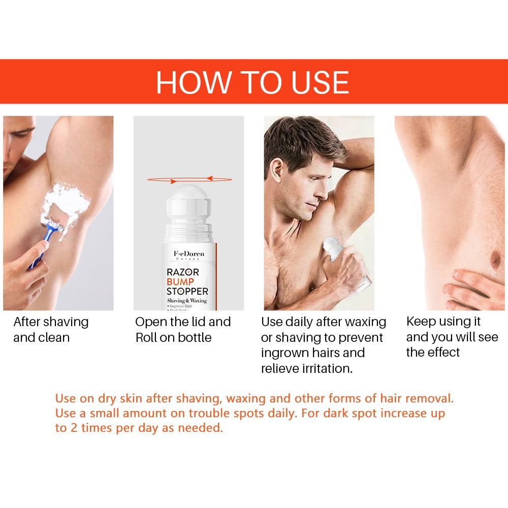 Razor bumps and Ingrown Hair treatment  After Shave vanish pfb for Ingrown Hairs and Razor Burns roll on for black Men and Women