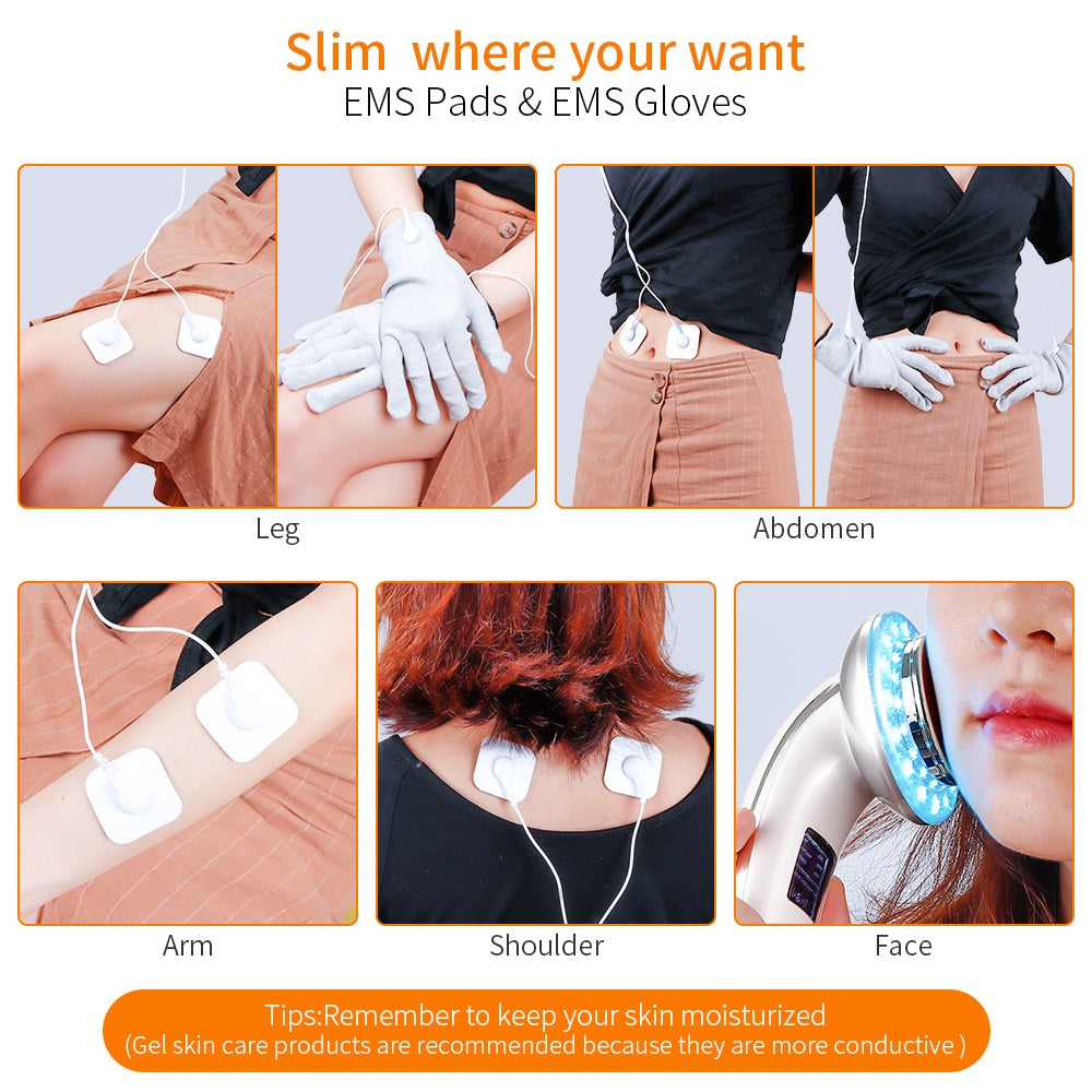 6In 1 EMS Ultrasonic Full Body Slimming Machine Vibration Anti Cellulite Weight Loss Fat Burner Machine