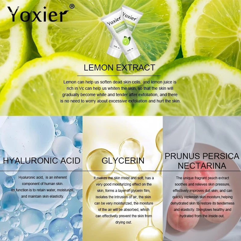 Exfoliating Face Scrub Peeling Gel Moisturizing Whitening Lemon Vitamin C Remove Acne Detoxifies And Cleanses All Skin