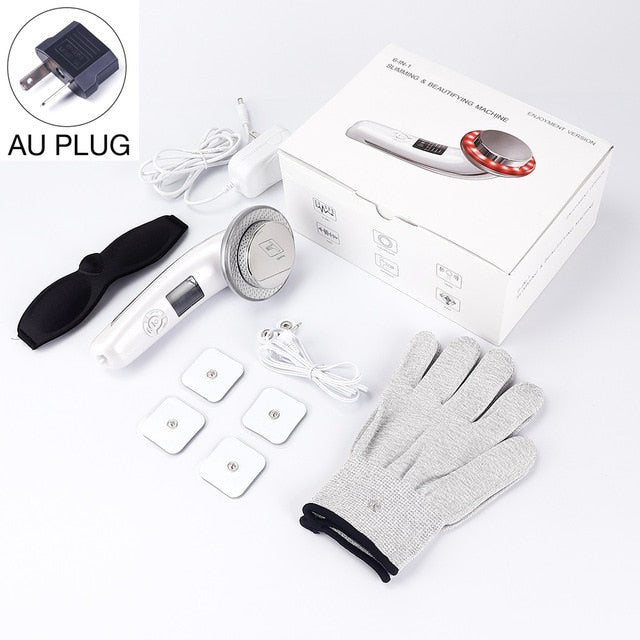 6In 1 EMS Ultrasonic Full Body Slimming Machine Vibration Anti Cellulite Weight Loss Fat Burner Machine