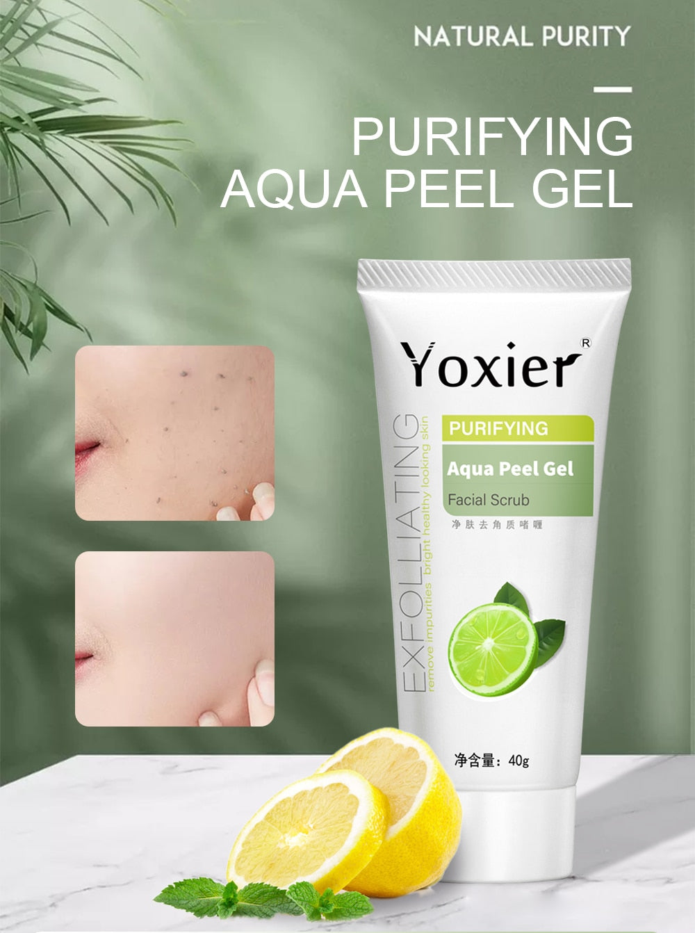 Exfoliating Face Scrub Peeling Gel Moisturizing Whitening Lemon Vitamin C Remove Acne Detoxifies And Cleanses All Skin