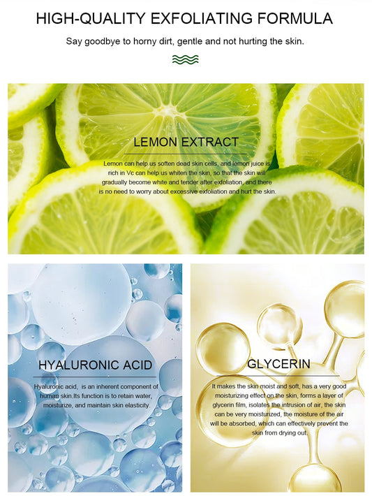 Exfoliating Face Scrub Peeling Gel Moisturizing Whitening Lemon Vitamin C Remove Acne Detoxifies And Cleanses All Skin