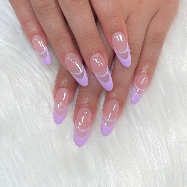 Charming Pink Flame Short Ballet Wearable Fake Nails press on Square Head Full Cover Detachable Finished Fingernails