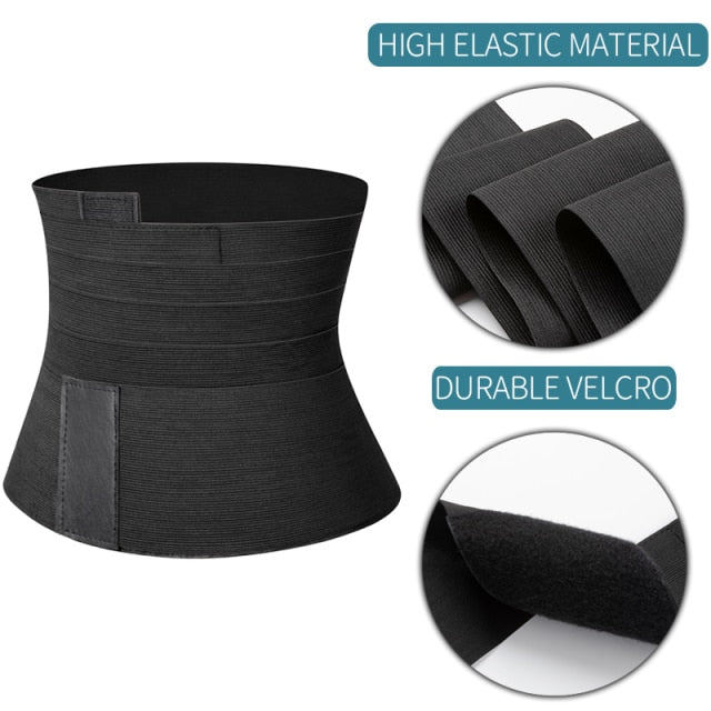 Women Slimming Sheath Snatch Me Up Bandage Wrap Waist Trainer Body Shaper Tummy Shapewear Trimmer Belt Corset Top Stretch Bands