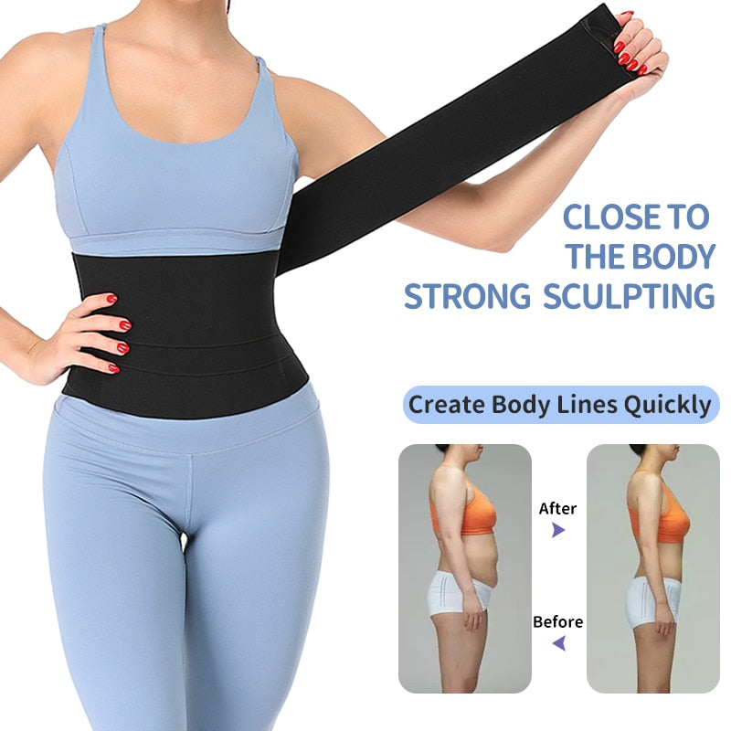 Women Slimming Sheath Snatch Me Up Bandage Wrap Waist Trainer Body Shaper Tummy Shapewear Trimmer Belt Corset Top Stretch Bands