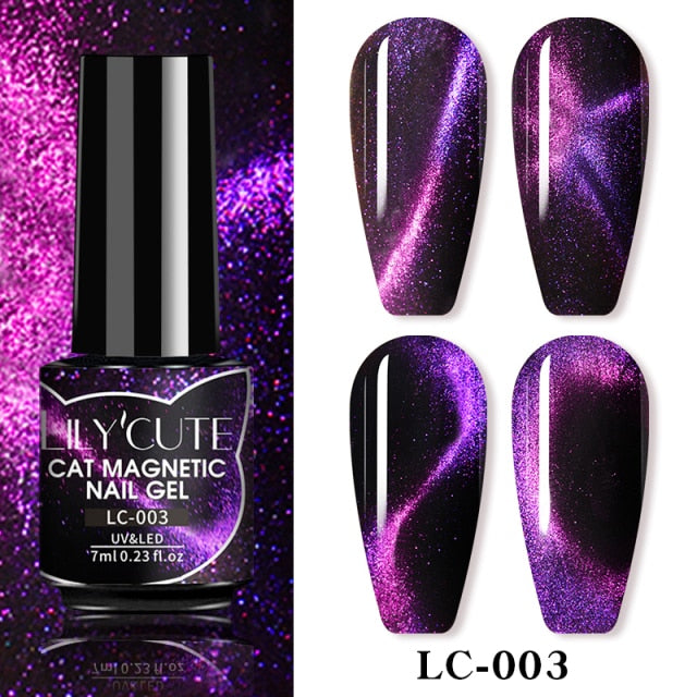 Magnetic Gel Polish Set Semi Permanent Soak Off UV LED Glitter Nails Magnet Stick Black Gel Needed