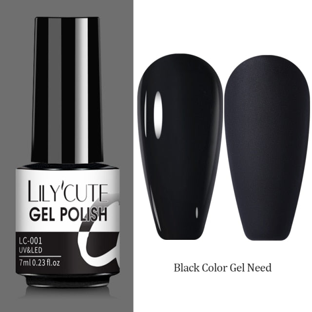 Magnetic Gel Polish Set Semi Permanent Soak Off UV LED Glitter Nails Magnet Stick Black Gel Needed
