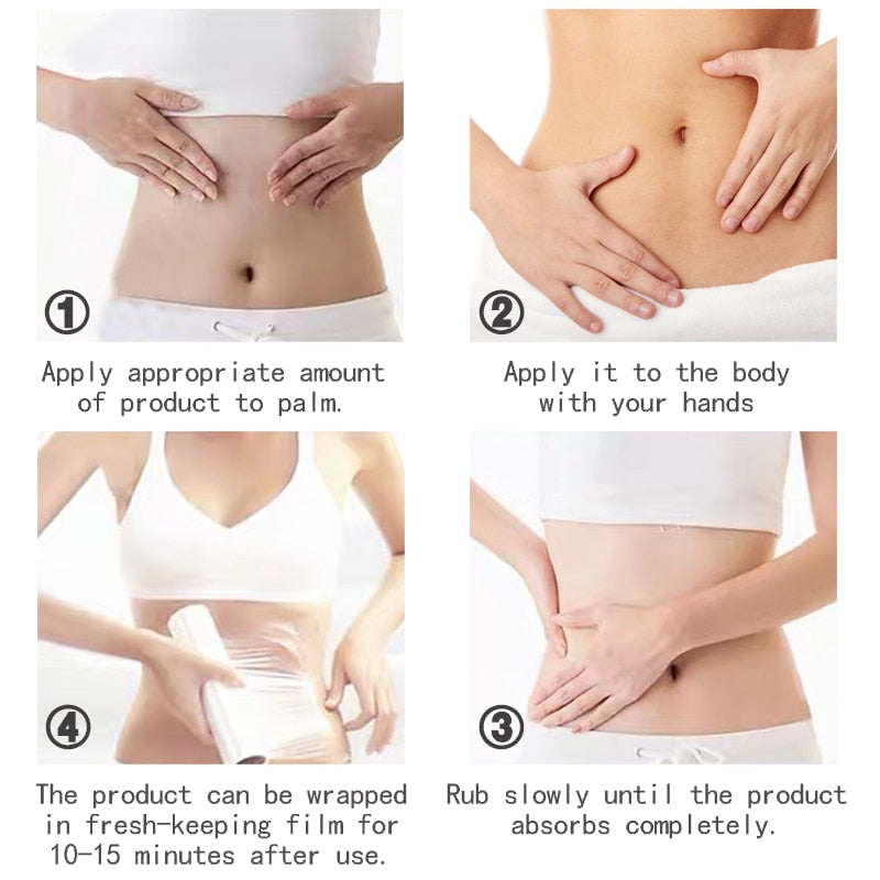 3PCS Hyaluronic Acid Ginseng Slimming Cream Reduce Cellulite Lose Weight Burning Fat Slimming Cream Health Care Burning Creams
