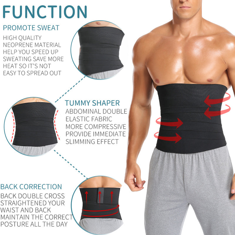 Mens Waist Trainer Male Abdomen Reducer Snatch Me Up Bandage Wrap Slimming Belt Body Shaper Waist Trimmer Corset Belly Shapewear