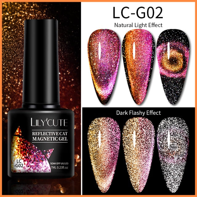 Magnetic Gel Polish Set Semi Permanent Soak Off UV LED Glitter Nails Magnet Stick Black Gel Needed