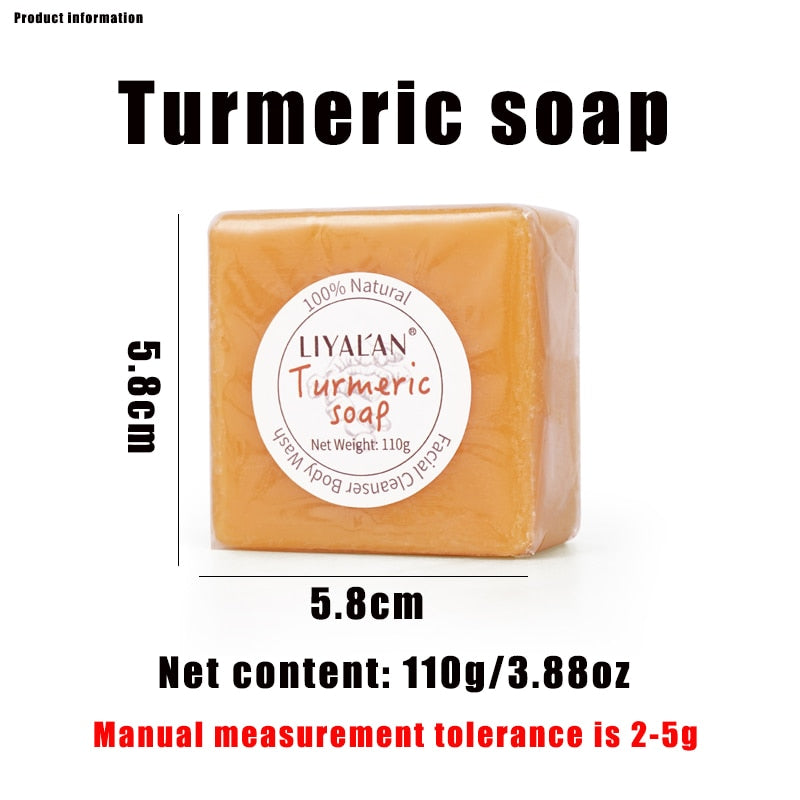 Turmeric Soap Face Cleansing Anti Acne Skin Brighten Remove Pimples Dark Spot Lightening Handmade Ginger Essential Oil Body Bath