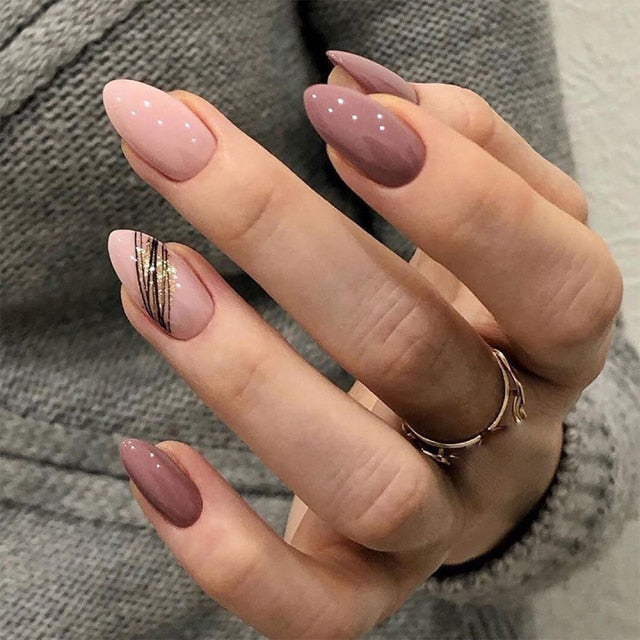 Charming Pink Flame Short Ballet Wearable Fake Nails press on Square Head Full Cover Detachable Finished Fingernails
